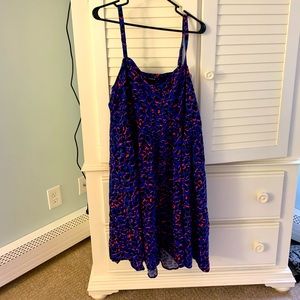 Torrid size 2 (fits regular size 18-20) hot pink and blue dress.